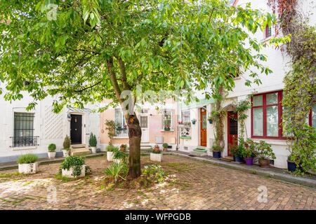 France, Paris, 14ème arrondissement, la Ville Fleurie Banque D'Images