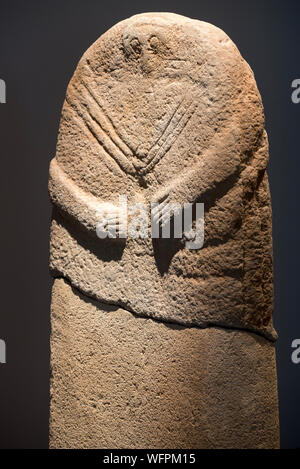 La France, l'Aveyron, Rodez, Musée Fenaille, Labellisé Musée de France, statue-menhir Gallery, statue-menhir Banque D'Images