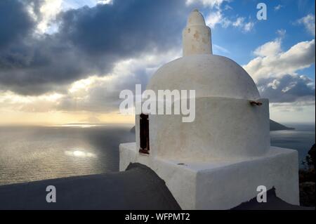 Italie, Sicile, Îles Éoliennes, inscrite au Patrimoine Mondial de l'UNESCO, l'île de Lipari, Quattropani Chiesa Vecchia (la vieille église) Banque D'Images