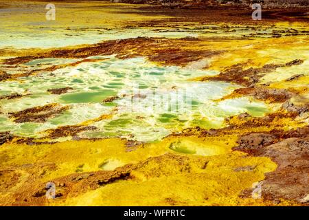 L'Éthiopie, l'état de l'afar, dépression Danakil, volcan Dallol Banque D'Images