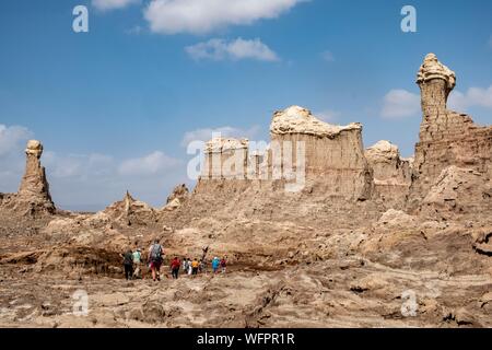 L'Éthiopie, l'état de l'afar, dépression Danakil, volcan Dallol Banque D'Images