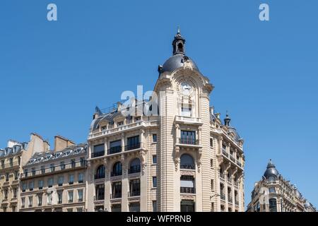 France, Paris, rue Réaumur, Immeuble Haussmannien, Banque D'Images