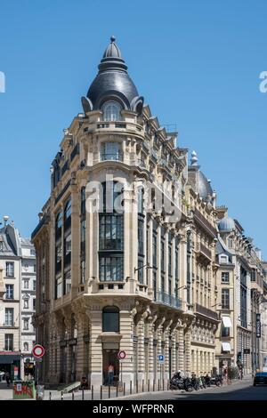 France, Paris, rue Réaumur, Immeuble Haussmannien, Banque D'Images