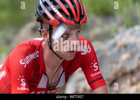 30 augustus 2019 Mas de la Costa, Espagne Vélo Vuelta 2019 30-08-2019: Ronde van Spanje: Onda: Mas de la Costa étape 7, équipe Sunweb, Vuelta a Espana 2019, Martijn Tusveld Banque D'Images