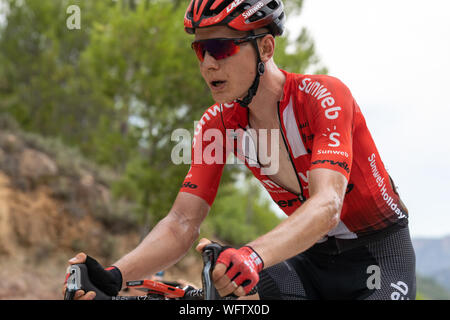 30 augustus 2019 Mas de la Costa, Espagne Vélo Vuelta 2019 30-08-2019: Ronde van Spanje: Onda: Mas de la Costa étape 7, équipe Sunweb, Vuelta a Espana 2019, Wilco Kelderman Banque D'Images