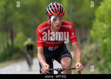 30 augustus 2019 Mas de la Costa, Espagne Vélo Vuelta 2019 30-08-2019: Ronde van Spanje: Onda: Mas de la Costa étape 7, équipe Sunweb, Vuelta a Espana 2019, Martijn Tusveld Banque D'Images