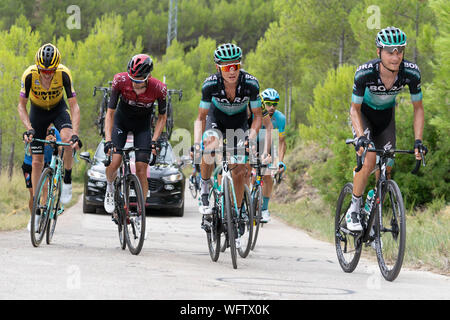 30 augustus 2019 Mas de la Costa, Espagne Vélo Vuelta 2019 30-08-2019: Ronde van Spanje: Onda: Équipe de Mas de la Costa Ineos, équipe de Jumbo Visma, Robert Gesink, étape 7, Vuelta a Espana 2019, Wout Poels Banque D'Images