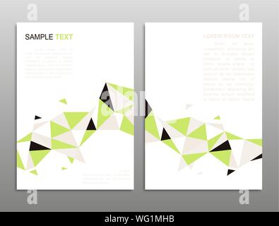 Brochure template design with polygonal triangle elements. Vector illustration. Abstract template cover design. Business or tech presentation, app cover template Illustration de Vecteur