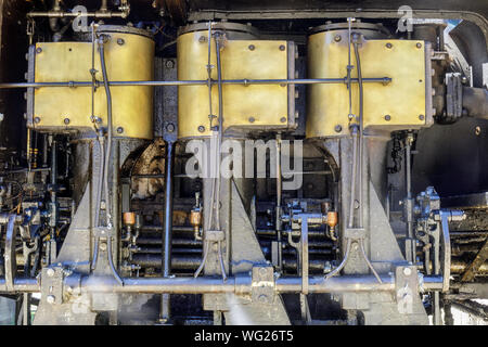 Felton, Californie - 31 août 2019 : moteur de locomotive Shay Shay Dixiana utilisé sur Train à vapeur par le Roaring camp Railroads et grands arbres Banque D'Images