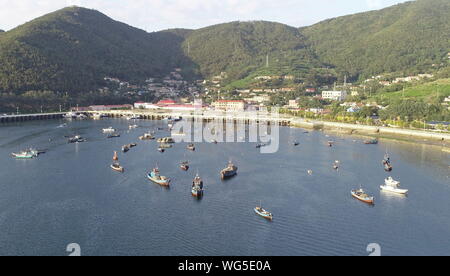 Dalian. Août 31, 2019. Photo aérienne prise le 31 août 2019 présente une vue de l'île dans le comté de Haiyang Changhai de Dalian, Liaoning Province du nord-est de la Chine. Credit : Long Lei/Xinhua/Alamy Live News Banque D'Images