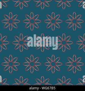 Modèle transparent avec des fleurs de lignes pointillées. La broderie de soie imitation. EPS10 Vector background Illustration de Vecteur