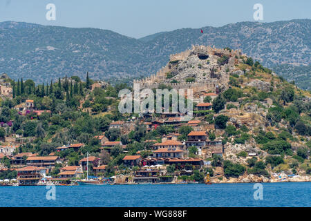 Ruines antiques de Lycie en Turquie. Le château Simena Banque D'Images