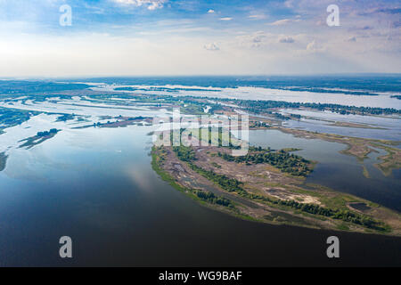 Vue sur la vallée de la rivière Volga paysage naturel. Banque D'Images
