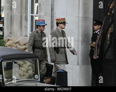 Londres, Royaume-Uni, 1er septembre 2019. Tournage de scènes pour un film inconnu en temps de guerre aux bâtiments de la BBC à Londres Banque D'Images