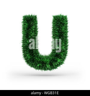 Les majuscules et de l'écologie verte font. Lettre U. le rendu 3D Banque D'Images