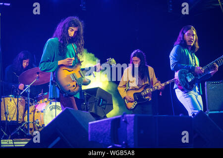 Dorset, UK. Samedi, 31 août, 2019. Kikagaku Moyo effectuant à la fin de 2019 le Festival de la route. Photo : Roger Garfield/Alamy Live News Banque D'Images