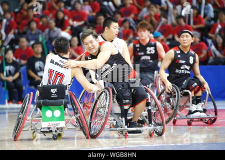 Tokyo, Japon. 06Th Sep 2019. Groupe de l'équipe du Japon (JPN), 1er septembre 2019 - Le basket-ball en fauteuil roulant : Men's défi entre le Japon à la Corée 50-36 Sport Plaza Forêt Musashino, Tokyo, Japon. Credit : AFLO Co.,Ltd/Alamy Live News Banque D'Images