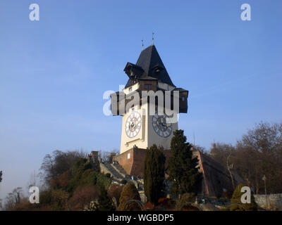 Tour de l'horloge sur le Schlossberg de Graz, Autriche Banque D'Images