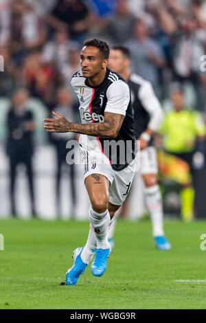 Danilo Luiz da Silva (Juventus) célèbre après avoir marqué son premier but de l'équipe italienne pendant la 'Serie' un match entre la Juventus 4-3 Napoli de Allianz Stadium le 31 août 2019 à Turin, Italie. (Photo de Maurizio Borsari/AFLO Banque D'Images