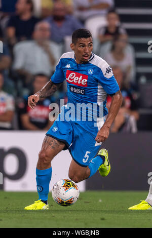 Allan Marques Loureiro (Napoli) au cours de l'Italien 'Serie' un match entre la Juventus 4-3 Napoli de Allianz Stadium le 31 août 2019 à Turin, Italie. Credit : Maurizio Borsari/AFLO/Alamy Live News Banque D'Images