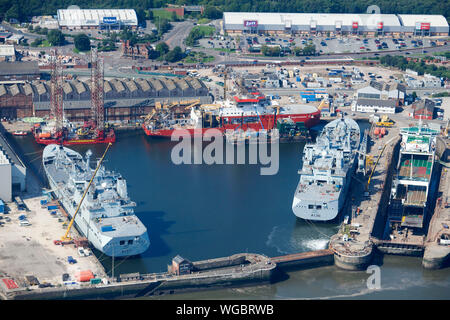 Le nouveau navire de recherche polaire, Sir David Attenborough en construction au chantier naval Cammell Laird, Birkenhead, Merseyside, North West England, UK Banque D'Images