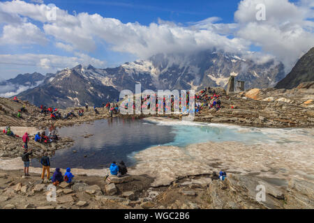 Fête religieuse sur le Monte Moro (Monte Rosa) Banque D'Images