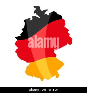 La carte aux couleurs de le drapeau allemand. Objet de décoration nationale. Illustration de Vecteur