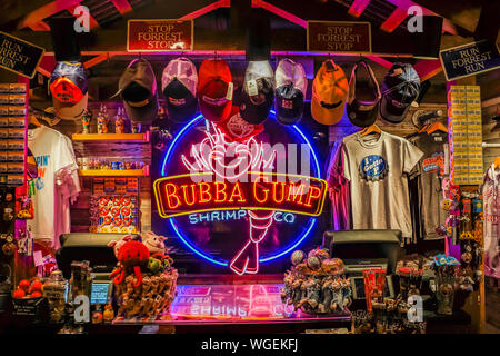 Hong Kong, Mars 2013 : Bubba Gump Shop et restaurant sign, marque du classique film célèbre Forrest Gump Banque D'Images