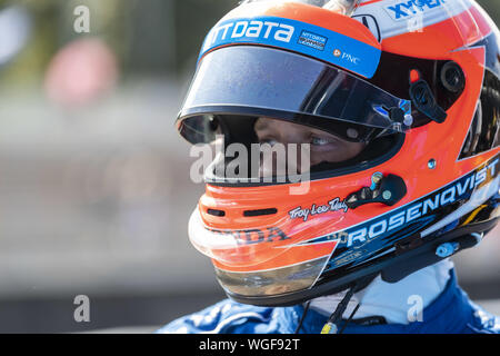 Portland, Oregon, USA. Août 31, 2019. FELIX ROSENQVIST (10) de 2001-2002, la Suède rnamo Vía se prépare à se qualifier pour le Grand Prix de Portland à Portland International Raceway à Portland, Oregon. (Crédit Image : © Walter G Arce Sr meule Medi/ASP) Banque D'Images