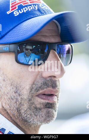 Portland, Oregon, USA. Août 31, 2019. TONY KANAAN (14) de Salvador, le Brésil se prépare à se qualifier pour le Grand Prix de Portland à Portland International Raceway à Portland, Oregon. (Crédit Image : © Walter G Arce Sr meule Medi/ASP) Banque D'Images