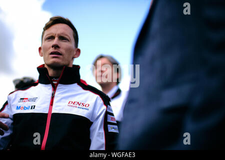 Towcester, Northamptonshire, Angleterre. 1er septembre 2019. Pilote Mike Conway WEC (GBR) et Toyota Gazoo Racing (JPN) au cours de la FIA 2019 4 heures de Silverstone World Endurance Championship au circuit de Silverstone. Photo par Gergo Toth / Alamy Live News Banque D'Images