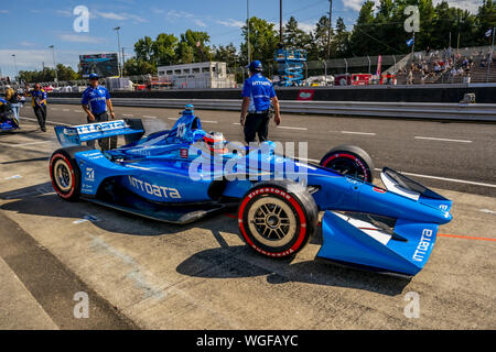 Portland, Oregon, USA. Août 31, 2019. FELIX ROSENQVIST (10) d'VÃÂ¤rnamo, la Suède se prépare à se qualifier pour le Grand Prix de Portland à Portland International Raceway à Portland, Oregon. (Crédit Image : © Walter G Arce Sr meule Medi/ASP) Banque D'Images