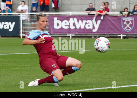 Dagenham, UK. 06Th Sep 2019. DAGENHAM, EN ANGLETERRE - 01 SEPTEMBRE : Gilly Flaherty de West Ham United WFC lors d'un match amical entre West Ham United et Tottenham Hotspur Femmes vert jonc au stade le 01 septembre 2019 à Dagenham, en Angleterre : Crédit photo Action Sport/Alamy Live News Banque D'Images