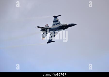 Belgian Air Force F-16 Fighting Falcon Falcon 'Dark' à la Royal International Air Tattoo 2019 Banque D'Images