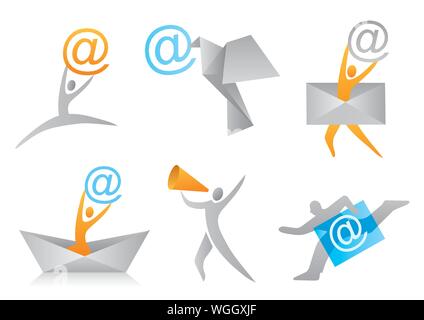 Kontakt email web icons.isolé sur fond blanc. Vector disponibles. Illustration de Vecteur