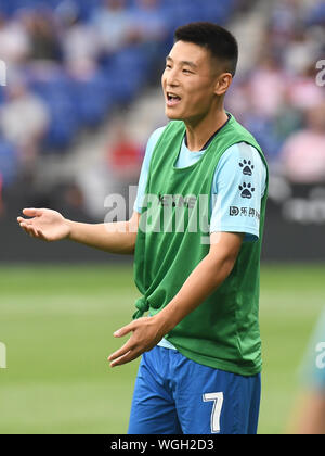 Barcelone, Espagne. 06Th Sep 2019. Wu Lei de l'Espanyol lors du match RCD Espanyol v Granada CF, de la saison 2019/2019, LaLiga, date 3. RCDE Stadium. Credit : PRESSINPHOTO/Alamy Live News Banque D'Images