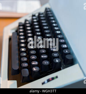 Détail de l'ancienne machine à écrire polonais du début des années 80 Banque D'Images