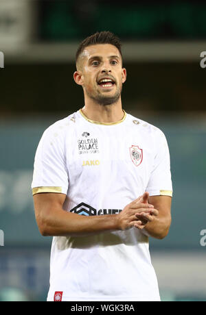 WAREGEM, BELGIQUE - 01 SEPTEMBRE : Kevin Mirallas d'Anvers pendant la Jupiler Pro League match day 6 entre Zulte Waregem et le Royal Antwerp FC le 01 septembre 2019 à Waregem, Belgique. (Photo de Vincent Van Doornick/Isosport) Credit : Pro Shots/Alamy Live News Banque D'Images