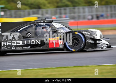 TOWCESTER, Royaume-Uni. 06Th Sep 2019. REBELLION RACING (CHE) - Rebellion R13 - Gibson : Bruno Senna (BRA) / Gustavo Menezes (USA) / Norman Nato (FRA) au cours d'SundayÕs la race du FIA World Endurance Championship avec 4 heures au circuit de Silverstone Silverstone le Dimanche, Septembre 01, 2019 en Angleterre, de TOWCESTER. Credit : Taka G Wu/Alamy Live News Banque D'Images