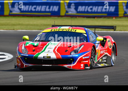 TOWCESTER, Royaume-Uni. 06Th Sep 2019. AF Corse (ITA) - Ferrari 488 GTE EVO : Davide Rigon (ITA) / Miguel Molina (ESP) au cours d'SundayÕs la race du FIA World Endurance Championship avec 4 heures au circuit de Silverstone Silverstone le Dimanche, Septembre 01, 2019 en Angleterre, de TOWCESTER. Credit : Taka G Wu/Alamy Live News Banque D'Images