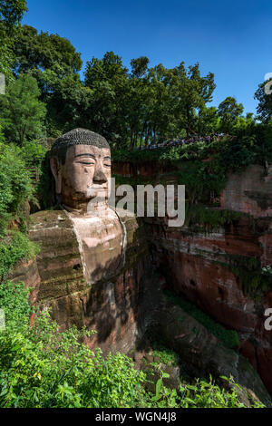 Le Bouddha de Leshan géant près de Chengdu, Chine Banque D'Images