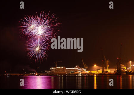 D'artifice à 'Festa del Mare 2019' - Ancone Banque D'Images