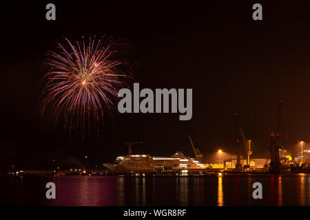 D'artifice à 'Festa del Mare 2019' - Ancone Banque D'Images