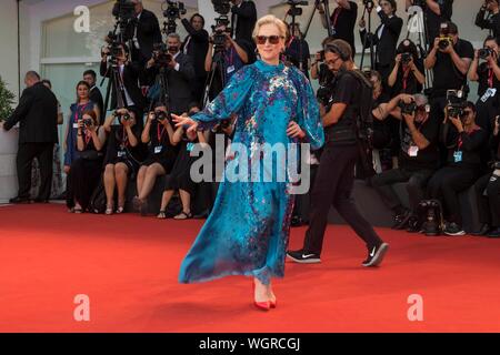 Venise, Italie. 1er sept 2019. Meryl Streep assiste à la première de "La laverie" durant le 76e Festival du Film de Venise au Palazzo del Cinema sur le Lido de Venise, Italie, le 01 septembre 2019. | conditions dans le monde entier : dpa Crédit photo alliance/Alamy Live News Banque D'Images