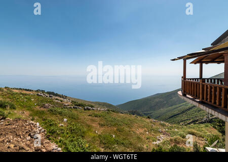 Vue sur le parc national de Llogara, Vlora, l'Albanie. Banque D'Images