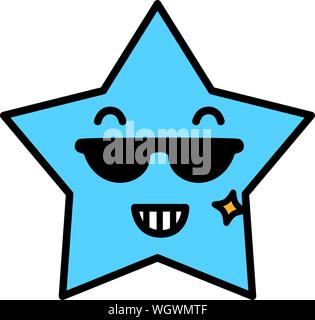 C'est une illustration de Blue Star émoticone Illustration de Vecteur