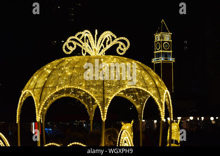 Décorations de vacances à Tirana, Albanie. Banque D'Images