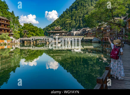 L'ancienne ville de Phoenix à Hunan Fenghuang county, Chine, Asie. Banque D'Images