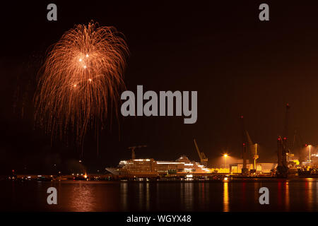 D'artifice à 'Festa del Mare 2019' - Ancone Banque D'Images