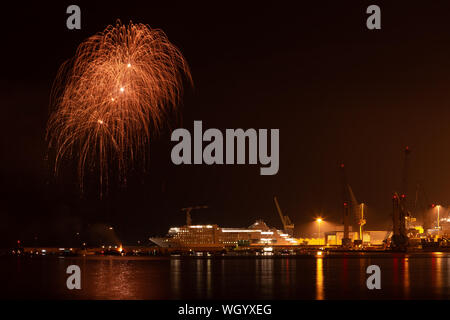 D'artifice à 'Festa del Mare 2019' - Ancone Banque D'Images